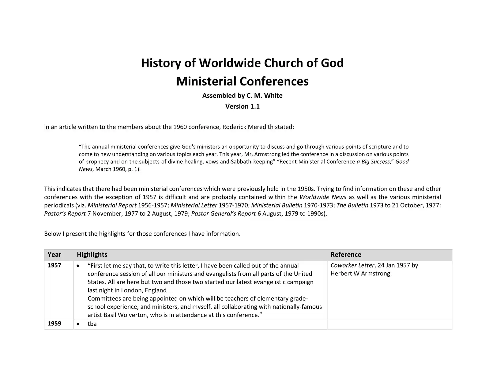 History of WCG Ministerial Conferences - Page 11